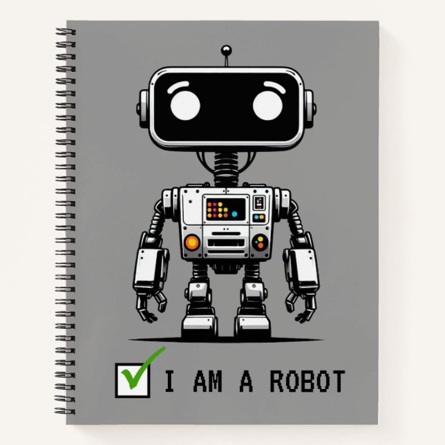 Captcha Robot – I am a Robot Notebook (Front)