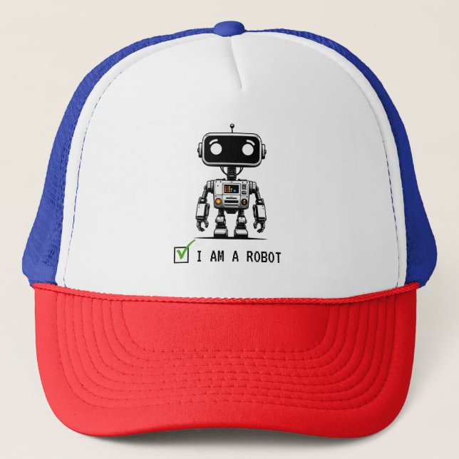 Captcha Robot – I am a Robot Trucker Hat (Front)