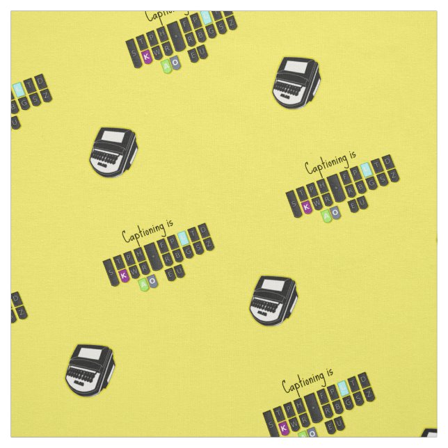 Captioning is Cool Steno Keyboard Fabric (Swatch)