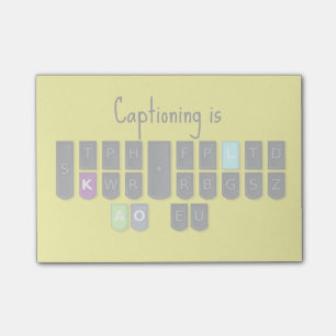 Captioning is Cool Steno Keyboard Post its Post-it Notes