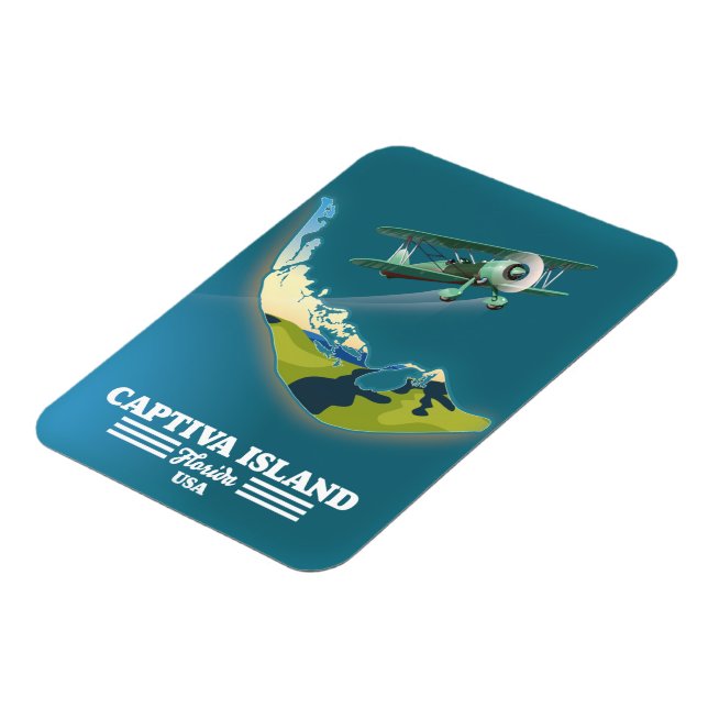 Captiva Island Florida USA map Magnet (Left Side)