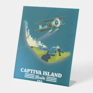 Captiva Island Florida USA map Pedestal Sign