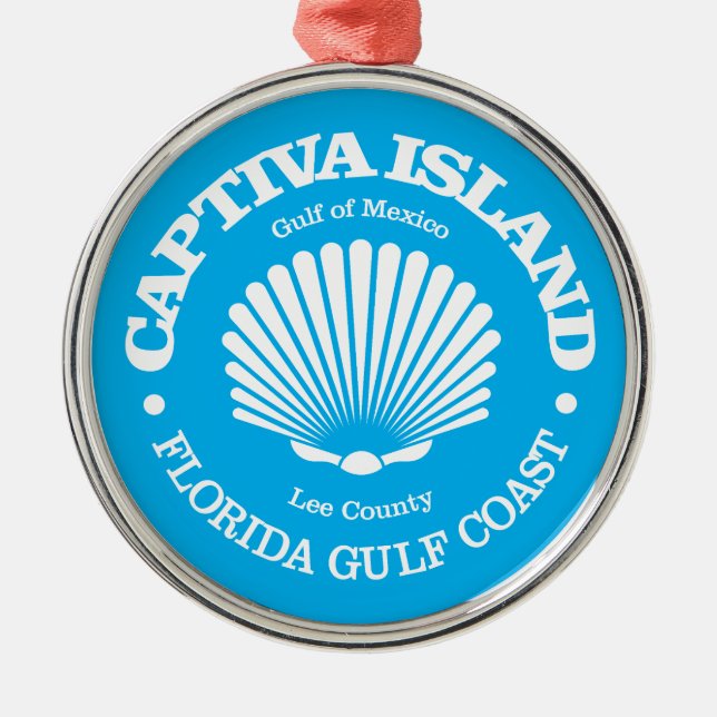 Captiva Island (seashell) Metal Tree Decoration (Front)