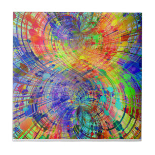 Captivateing Colorful Spirals Tile