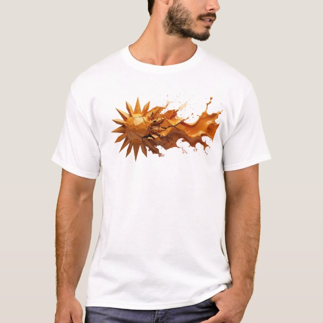 Captivating ABSTRACT SUN Creative Print T-Shirt (Front)