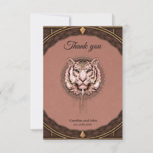 Captivating and artistic depiction of a tiger thank you card