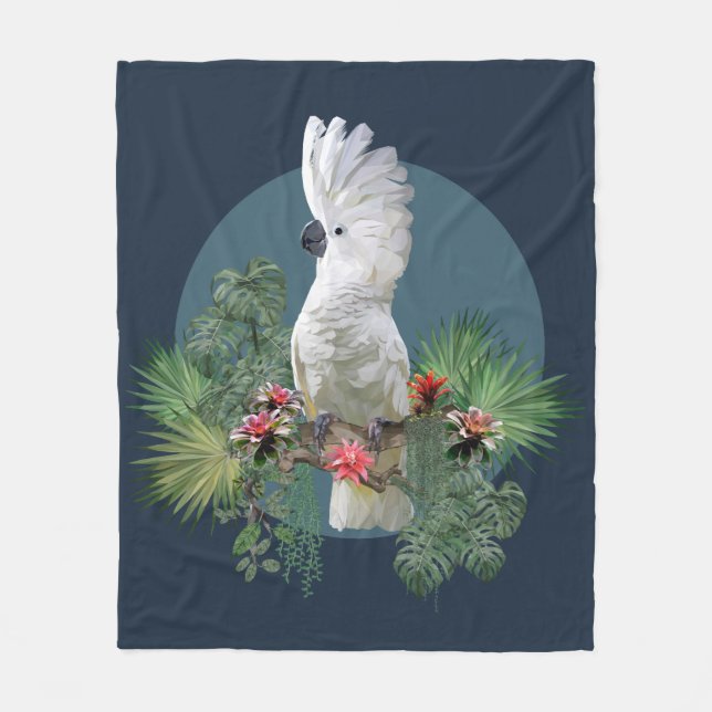 Captivating Cockatoo Bird Fleece Blanket (Front)