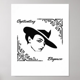 Captivating Elegance Beautiful Modern Woman Poster