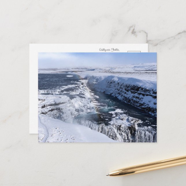 Captivating Gullfoss Falls Postcard (Front/Back In Situ)