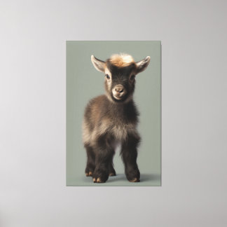 Captivating Portrait of a Baby Goat Canvas Print