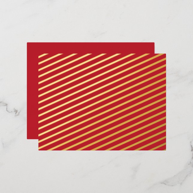 Captivating Red Background White Border Design Foil Holiday Postcard (Front/Back)