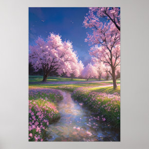 Captivating Sakura Trees Poster