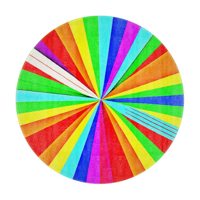 Captivating Vibrant Hues Colourful Pattern Cutting Board (Front)