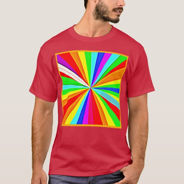 Captivating Vibrant Hues Colourful Pattern T-Shirt (Front)