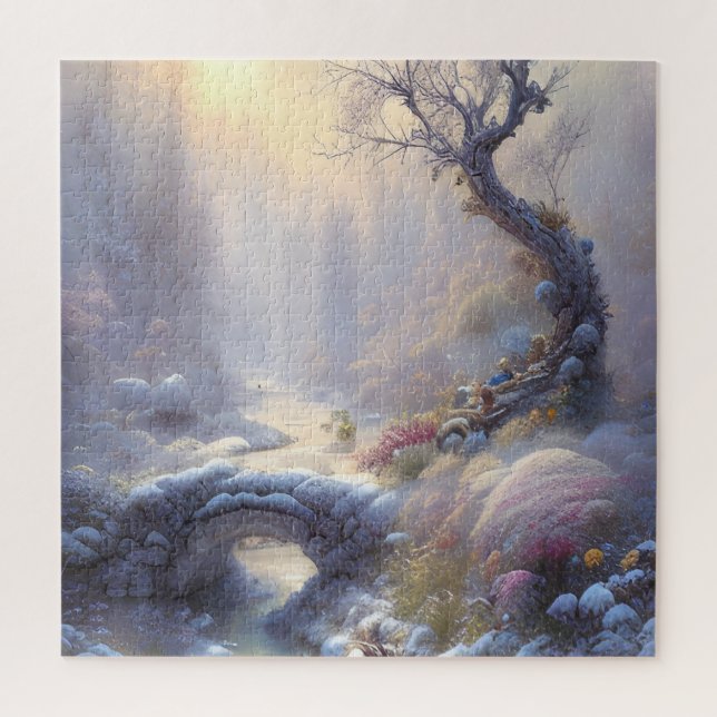 Captivating Winter Wonderland Landscape Art Jigsaw Puzzle (Vertical)