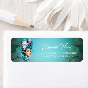 Captivating woman with a majestic lion's head,