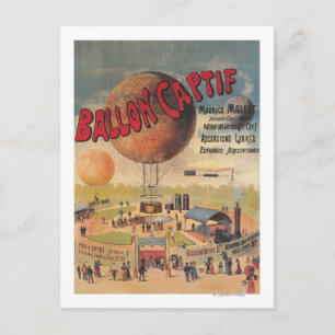 Captive Balloon Rides at a Exposition Poster Postcard