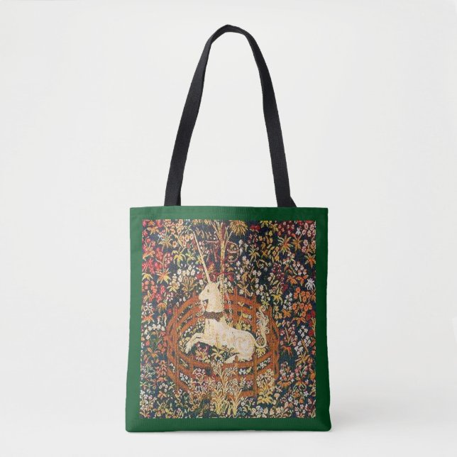 Captive Unicorn mediaeval tapestry Tote Bag (Front)
