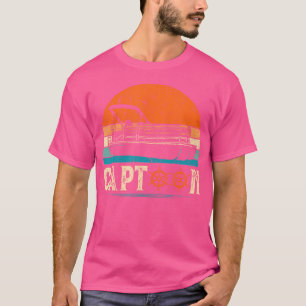 Captoon Pontooning Pontoon Boat Captain T-Shirt