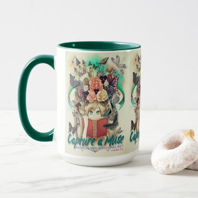 Capture a Muse-Book Cover Mug-Yvonne Heidt Mug (With Donut)