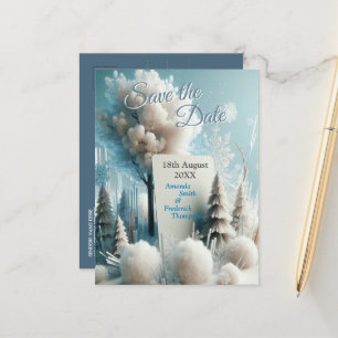 Capture Art Winter Scene & Snow and Ice Crystals Announcement Postcard