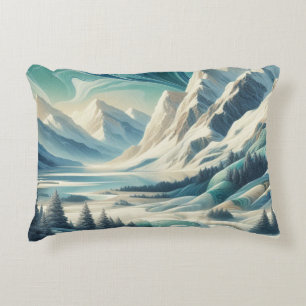 Capture Art Winter Scene & Snow and Ice Crystals Decorative Cushion