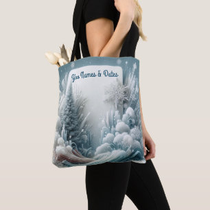 Capture Art Winter Scene & Snow and Ice Crystals Tote Bag