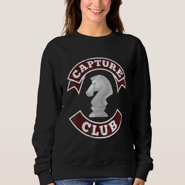 Capture Club Chess Checkmate Knight Fork Grandmast Sweatshirt (Front)