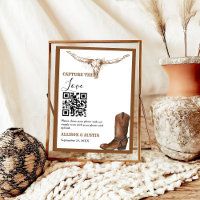 Capture love QR code Western cowboy boots wedding
