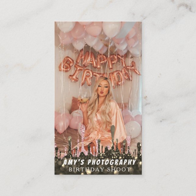 Capture Memories Birthday Photographer Business Card (Front)