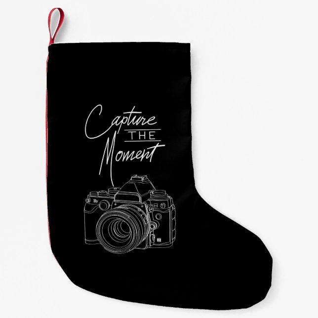 Capture  Moment Camera Photography Photographer. Small Christmas Stocking (Front)