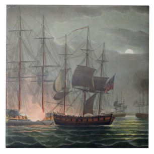 Capture of La Desiree, July 7th 1800, from 'The Na Tile