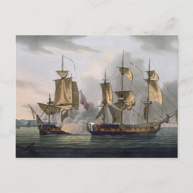 Capture of La Reunion, October 21st 1793, from 'Th Postcard (Front)