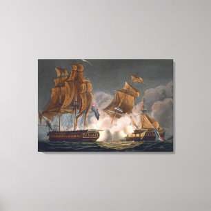 Capture of La Tribune, June 8th 1796, engraved by Canvas Print