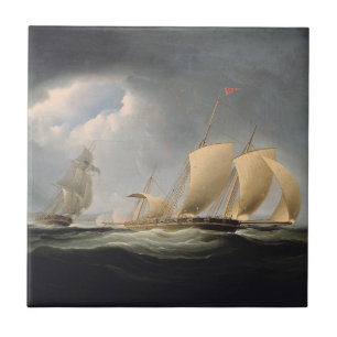 Capture of the Tripoli   Thomas Birch Ceramic Tile