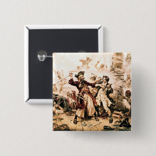 Capture, Pirate Blackbeard, Queen Anne's Revenge 15 Cm Square Badge