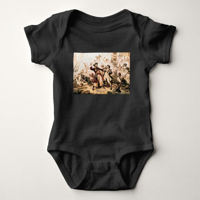 Capture, Pirate Blackbeard, Queen Anne's Revenge Baby Bodysuit (Front)