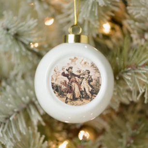 Capture, Pirate Blackbeard, Queen Anne's Revenge Ceramic Ball Christmas Ornament