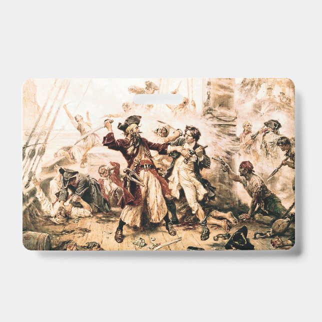 Capture, Pirate Blackbeard, Queen Anne's Revenge ID Badge (Front)