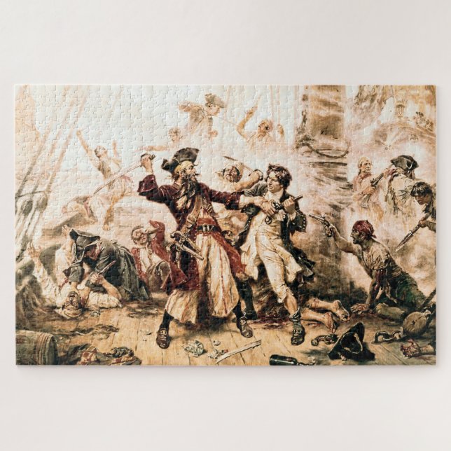 Capture, Pirate Blackbeard, Queen Anne's Revenge Jigsaw Puzzle (Horizontal)