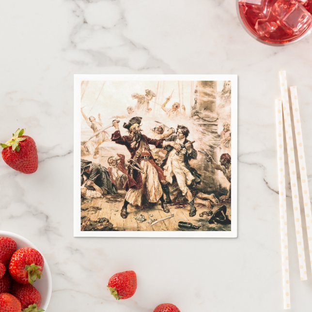Capture, Pirate Blackbeard, Queen Anne's Revenge Napkin (Insitu)