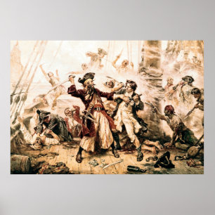 Capture, Pirate Blackbeard, Queen Anne's Revenge Poster