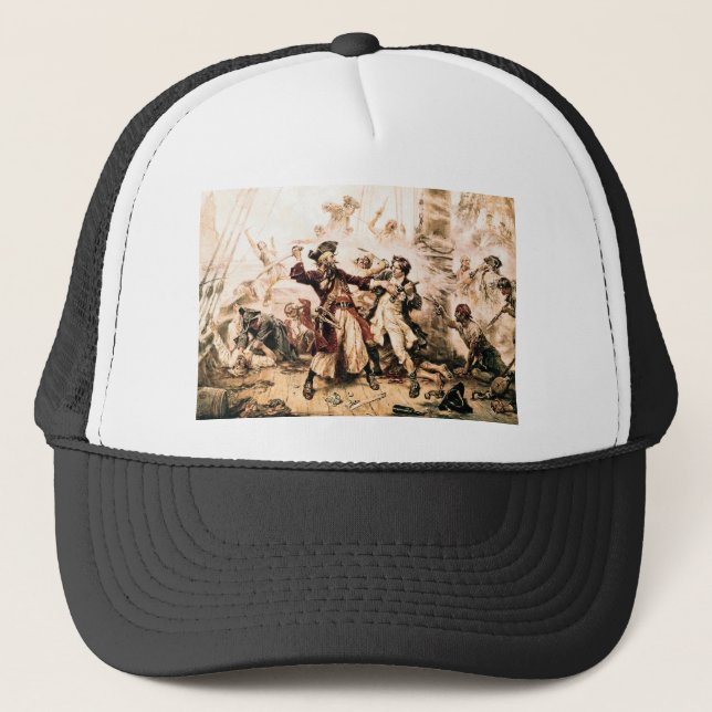 Capture, Pirate Blackbeard, Queen Anne's Revenge Trucker Hat (Front)