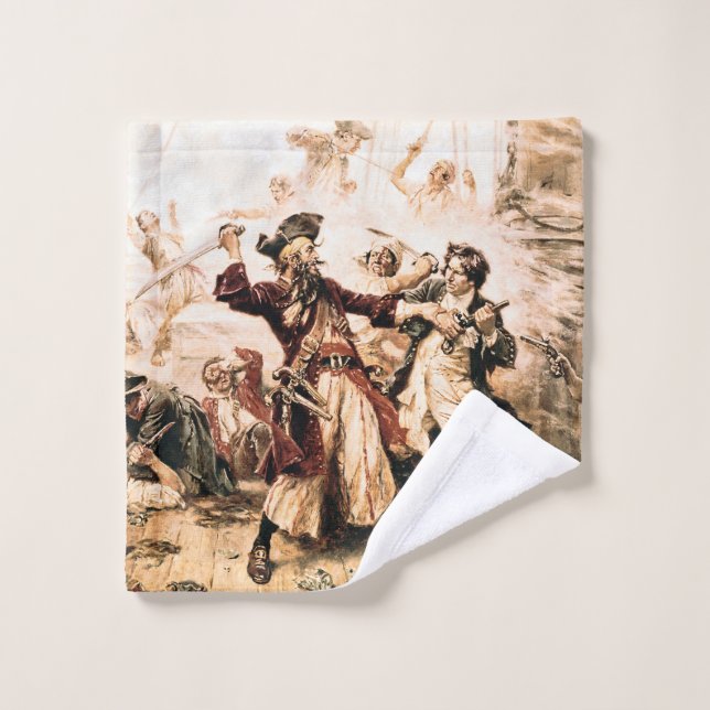 Capture, Pirate Blackbeard, Queen Anne's Revenge Wash Cloth (Wash Cloth)