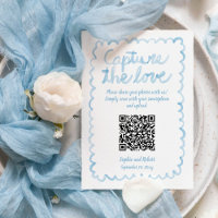 Capture Share Photos QR Code Whimsical Blue Frame