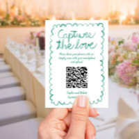 Capture Share Photos QR Code Whimsical Green Frame