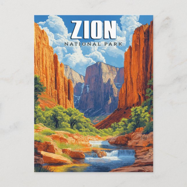 Capture the Beauty of Zion National Park's Narrows Postcard (Front)