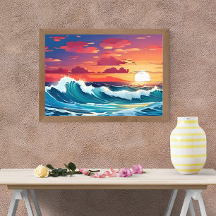 Capture the breathtaking beauty of a fiery sunset photo print