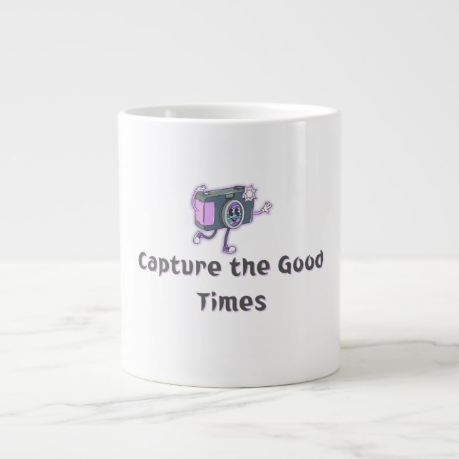 Capture the Good Times Camera Large Coffee Mug (Front)