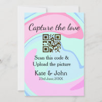 Capture the love add QR scan marble pink blue mix
